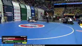 145 Class 4 lbs 5th Place Match - Lucas Robertson, Poplar Bluff vs Tyler Bierman, Holt