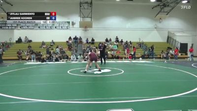 131 lbs 1st Place Match - Zitlali Sarmiento, Mt. San Antonio College vs Aubree Kooren, Cuesta College