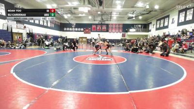 128 lbs Quarterfinal - Eli Cardenas, A.B. Miller High School vs Noah Yoo, Riverside Rascals