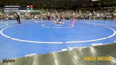 88 lbs Consi Of 16 #2 - Jonathan Bexfield, Sanderson Wrestling Academy vs Preston Beckett, Outlaws Wrestling Club