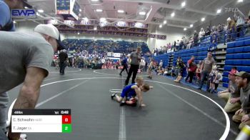 49 lbs Round Of 32 - Christian Schwahn, Harrah Little League Wrestling vs Toby Jager, Carl Albert