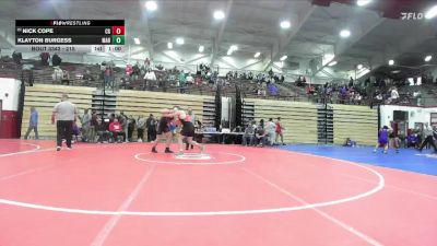 215 lbs Cons. Round 2 - Nick Cope, Center Grove vs Klayton Burgess, Marshall