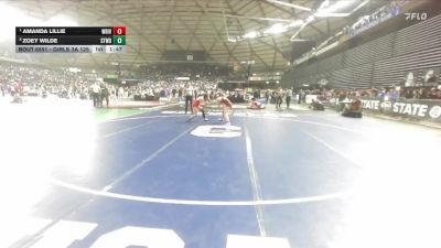 Girls 3A 125 lbs Quarterfinal - Amanda Lillie, White River (Girls) vs Zoey Wilde, Stanwood (Girls)