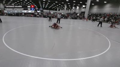 130 lbs Cons. Rd Of 16 - Yurianna Lippinghoff, Texas vs Kaydence Golding, North Dakota