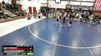 75 lbs Quarterfinal - Scotlyn Hollingsworth, Sanderson Wrestling Academy vs Ellie Worwood, JWC