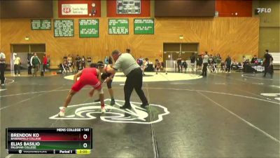 141 lbs Cons. Round 4 - Brendon Ko, Bakersfield College vs Elias Basilio, Palomar College