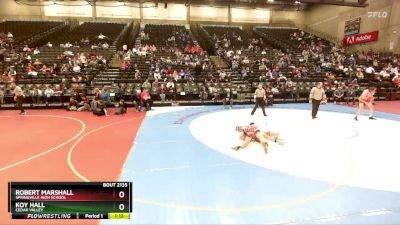 147 lbs Champ. Round 2 - Robert Marshall, Springville High School vs Koy Hall, Cedar Valley
