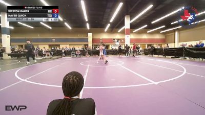70 lbs Consolation - Weston Baker, Rise Wrestling vs Hayes Quick, Texans Wrestling Club