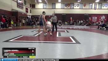 138 lbs Cons. Round 1 - Carson Kidwell, Solon vs Adam Cook, Xavier, Cedar Rapids