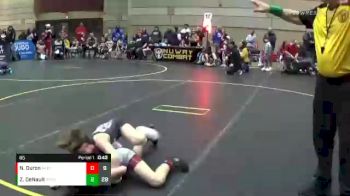 85 lbs Round 1 (4 Team) - Zeekial DeNault, Team Good. Real Good. vs Nayeli Duron, Ares WC