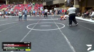 110 lbs Cons. Round 4 - Stratton Cox, Abilene Kids Wrestling Club vs Kale Ballard, Team Haysville Wrestling Club