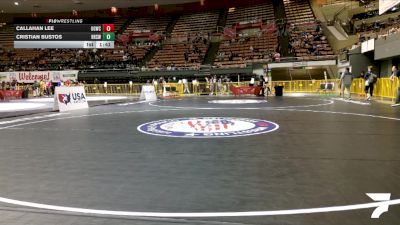 Cadet Boys Lower - 113 lbs Champ. Round 2 - Cristian Bustos, Reedley High School Wrestling vs Callahan Lee, USA Gold Wrestling Club