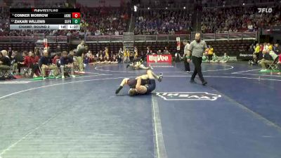 1A-113 lbs Champ. Round 2 - Zakari Willems, Sumner-Fredericksburg vs Conner Morrow, Akron-Westfield