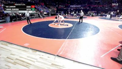 1A 175 lbs Semifinal - Angel Zamora, Hoopeston (H. Area) vs Eli Larson, Lena (L.-Winslow)