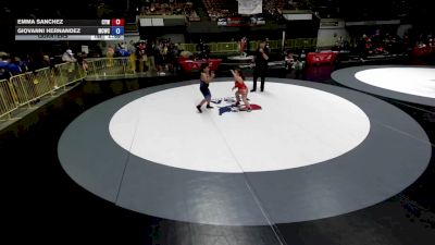 85+ lbs Champ. Round 1 - Emma Sanchez, Cougar Youth Wrestling vs Giovanni Hernandez, Manteca Cobras Wrestling Club