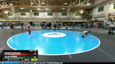 105 lbs Champ. Round 1 - Jayden Baeskens, Dickinson Wrestling Club vs Talon Gerbig, Bowman Dawg Wrestling Club