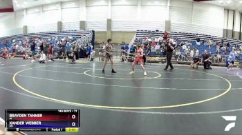 71 lbs Round 2 - Brayden Tanner, IN vs Xander Webber, OH