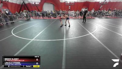 97 lbs Cons. Round 1 - Brock Sladky, St. Croix Falls Wrestling Club vs Lincoln Stanek, LaCrosse Area Wrestlers