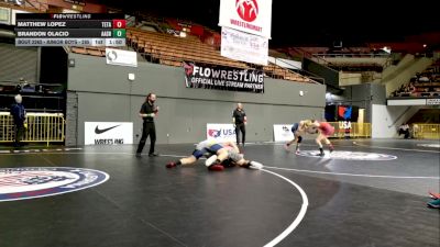 Junior Boys - 285 lbs Semis - Matthew Lopez, Team Takedown vs Brandon Olacio, Amos Alonzo Stagg High School Wrestling