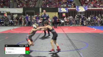 50 lbs Champ. Round 2 - Baize Kinsey, Butte Wrestling Club vs Miles Watt, North Montana Wrestling Club