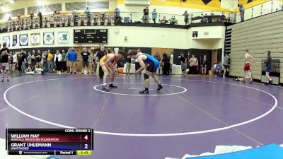 157 lbs Cons. Round 2 - William May, Roncalli Wrestling Foundation vs Grant Uhlemann, Unattached