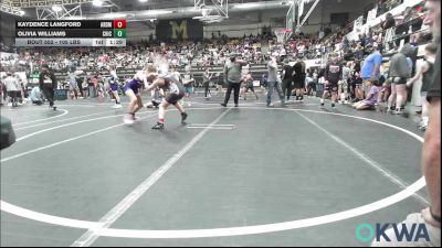 105 lbs Rr Rnd 3 - Kaydence Langford, ARDMORE TAKEDOWN CLUB vs Olivia Williams, Chickasha Youth Wrestling