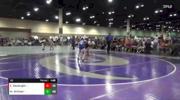 115 lbs Finals (8 Team) - Mady Whitted, Indiana Ice vs Emma Bauknight, Hernando Wrestling