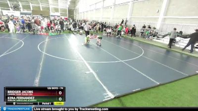 74 lbs Cons. Round 3 - Ezra Fernandez, Sublime Wrestling Academy vs Bridger Jacobs, Lander Tiger Tough USA