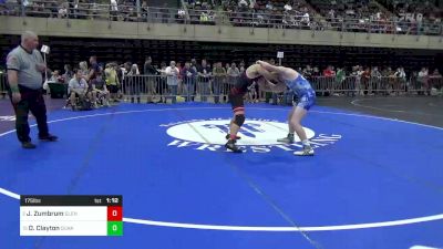 175 lbs Quarterfinal - Jake Zumbrum, Glenville, PA vs David Clayton, Quakertown, PA