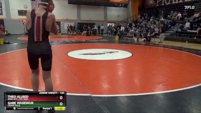 120 lbs Quarterfinal - Gabe Waseskuk, Cedar Falls vs Theo Allred, Iowa City, City High