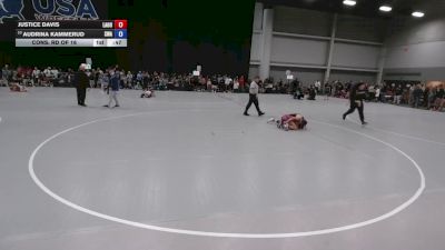 105 lbs Cons. Rd Of 16 - Audrina Kammerud, Sarbacker Wrestling Academy vs Justice Davis, Lady Outlaws