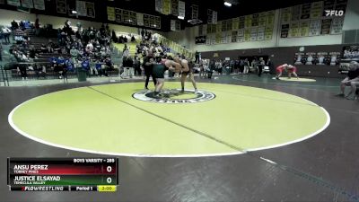 285 lbs Quarterfinal - Justice ElSayad, Temecula Valley vs Ansu Perez, Torrey Pines