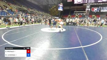 220 lbs Cons 32 #1 - Kolbe Michaud, Montana vs Nehemiah Lendobeja, Wisconsin