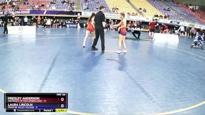 123 lbs 2nd Wrestleback (16 Team) - Mystyque Anderson, Missouri Valley College vs Jaine Stephens, University Of The Cumberlands