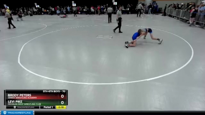 70 lbs Cons. Round 3 - Brody Peters, Sebolt Wrestling Academy vs Levi ...