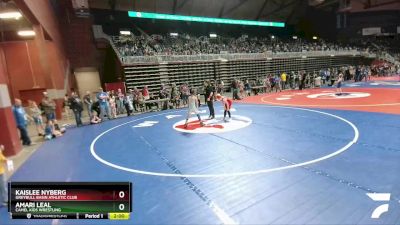 77 lbs Champ. Round 1 - Kaislee Nyberg, Greybull Basin Athletic Club vs Amari Leal, Camel Kids Wrestling