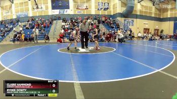63 lbs Cross Bracket (8 Team) - Claire Hammond, Garrett Wrestling Club vs Ryder Dowty, Indian Creek Wrestling Club (S)