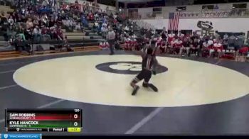 120 lbs 2nd Wrestleback (8 Team) - Sam Robbins, Screven County vs Kyle Hancock, Commerce Hs