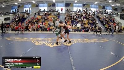 145 Boys Cons. Round 1 - Hyde Brotherson, Evergreen Boys vs Kaiden Brannen, Valley Boys