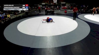 96 lbs Austin Miller, SAWA - Sacramento Area Wrestling Association vs Christopher Sanchez, CMWA - Coastal Mountain Wrestling Association