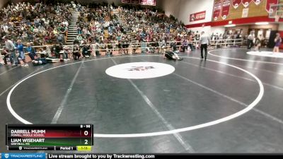 98 lbs Cons. Round 2 - Darrell Mumm, Powell Middle School vs Liam Wisehart, Greybull MS