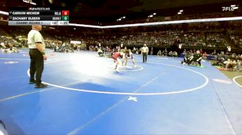 132 Class 4 lbs Champ. Round 1 - Zachary Bleess, Grain Valley vs Carson Mickem, Rolla