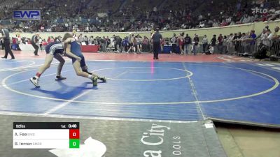 92 lbs Consi Of 16 #2 - Ashton Fee, Enid Junior High vs Bradley Inman, Southmoore SaberCats Wrestling