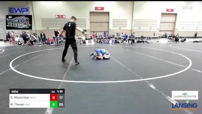 69 lbs Semifinal - Dawson Macomber, Michigan Premier WC - (B) vs Noah Thayer, MWC Wrestling Academy