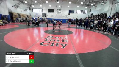 160 lbs Round Of 32 - Luca Arnone, St Joseph By The Sea HS vs Steven Baudille, Brooklyn Technical-PSAL