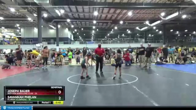 50 lbs Semifinal - Joseph Bauer, Red Lion Wrestling Club vs Savannah ...