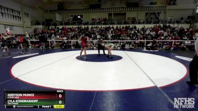 140 (142) 3rd Place Match - Addyson Munoz, Clear Lake vs Lyla Kondrashoff, San Marin