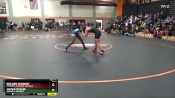 130 lbs Cons. Round 1 - Khloee Schmidt, Epworth, Western Dubuque vs Naomi Duehr, Wahlert, Dubuque