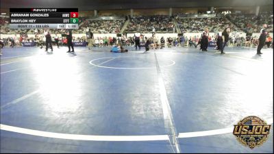 155 lbs Round Of 64 - Abraham Gonzales, ALL AMERICAN WRESTLING CLUB vs Braylon Hey, Standfast