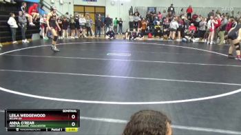 125 lbs Semifinal - Anna O`Rear, West Delaware, Manchester vs Leila Wedgewood, BCLUW-SH